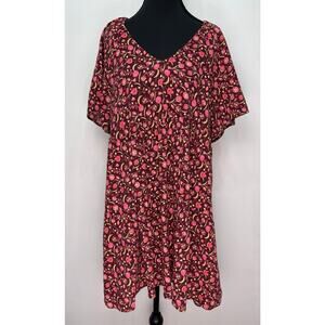 Old Navy Burgundy Floral Short Sleeve Dress Size M